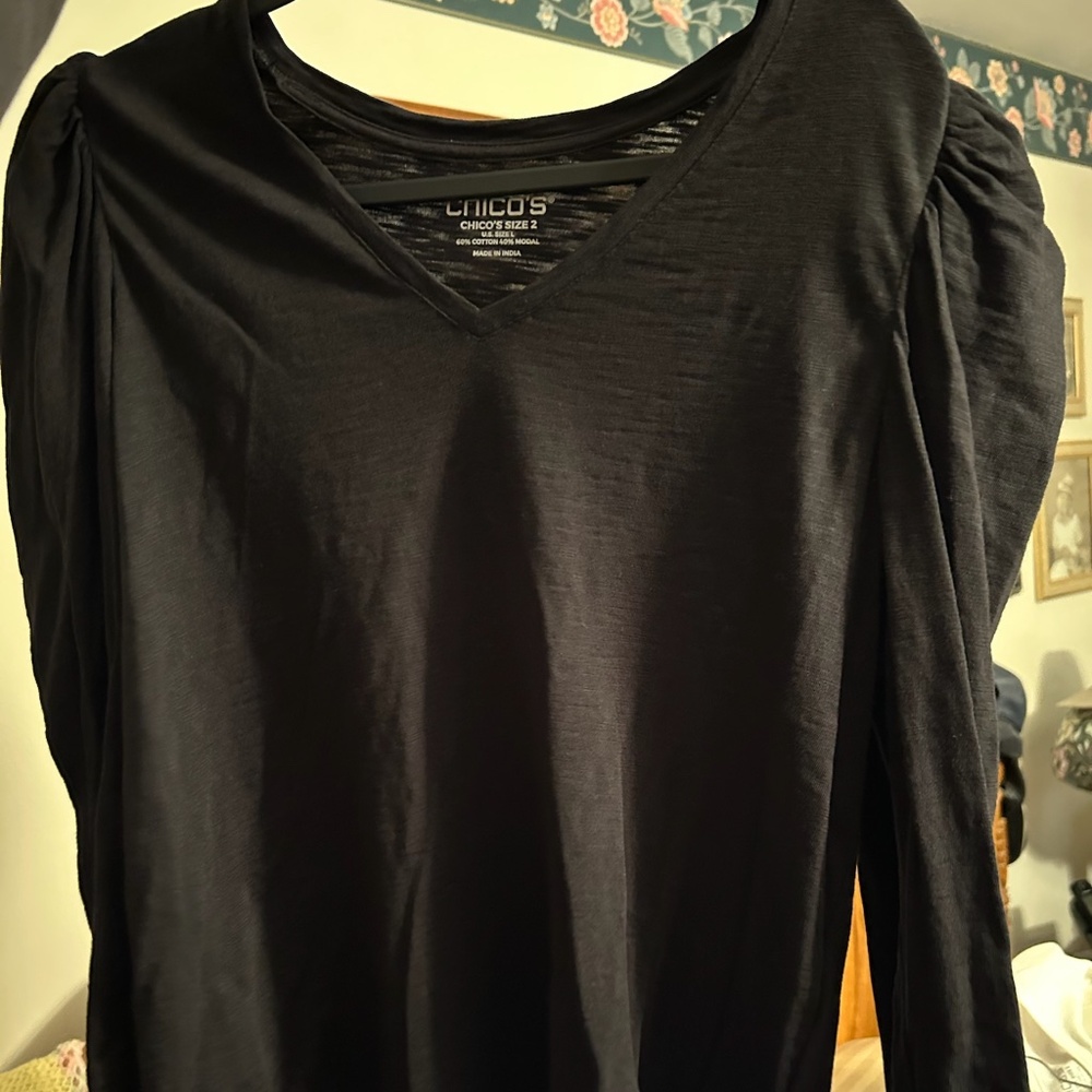 Chico’s Size 2 U.S. Size L Black Top